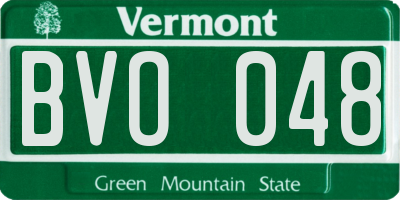 VT license plate BVO048