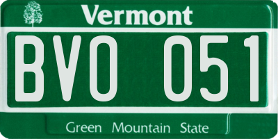 VT license plate BVO051