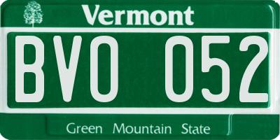 VT license plate BVO052