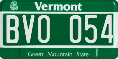 VT license plate BVO054