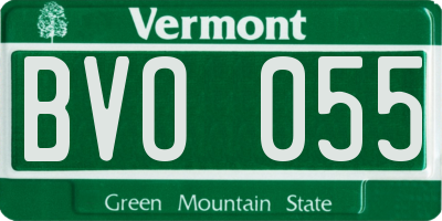 VT license plate BVO055