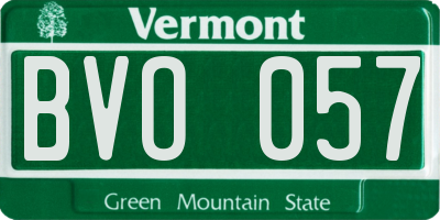 VT license plate BVO057