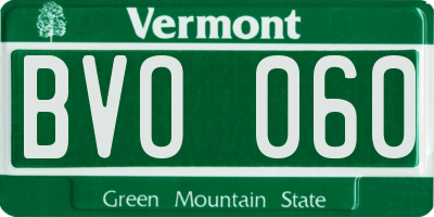 VT license plate BVO060