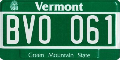 VT license plate BVO061