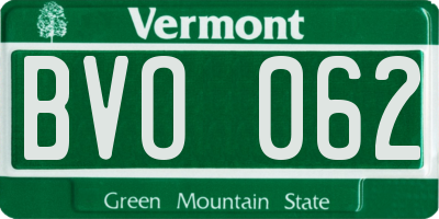 VT license plate BVO062