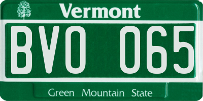 VT license plate BVO065