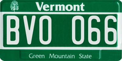 VT license plate BVO066