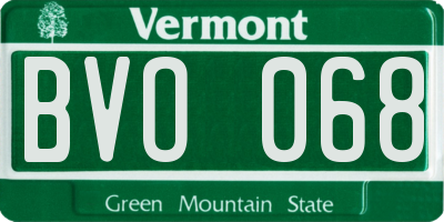 VT license plate BVO068