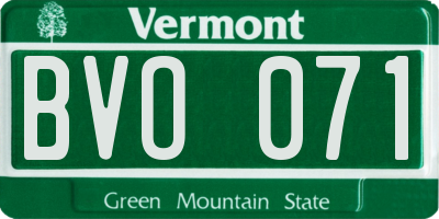 VT license plate BVO071
