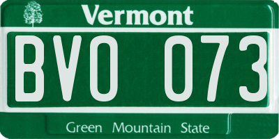 VT license plate BVO073