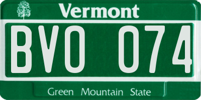 VT license plate BVO074
