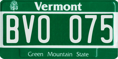VT license plate BVO075