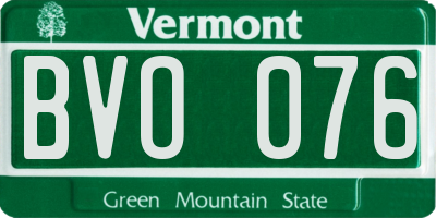 VT license plate BVO076