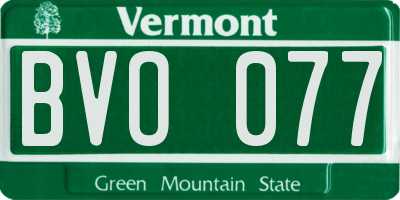 VT license plate BVO077