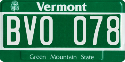 VT license plate BVO078