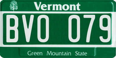 VT license plate BVO079