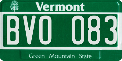 VT license plate BVO083