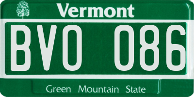 VT license plate BVO086