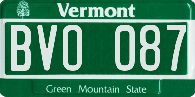 VT license plate BVO087