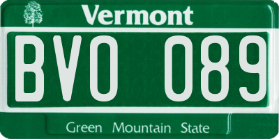 VT license plate BVO089