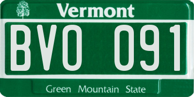 VT license plate BVO091