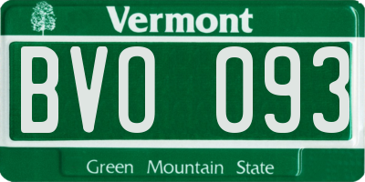 VT license plate BVO093