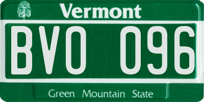 VT license plate BVO096