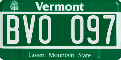 VT license plate BVO097