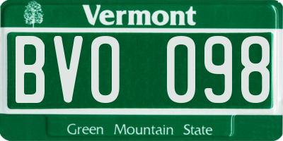 VT license plate BVO098