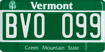 VT license plate BVO099