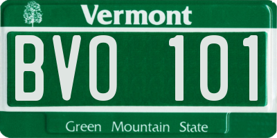 VT license plate BVO101