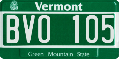 VT license plate BVO105