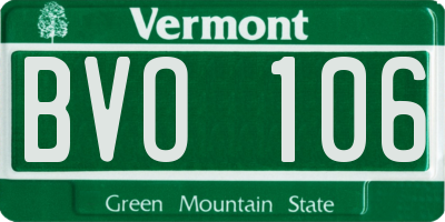 VT license plate BVO106