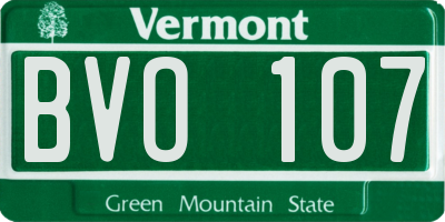 VT license plate BVO107