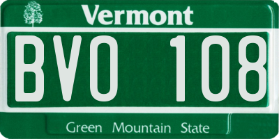 VT license plate BVO108