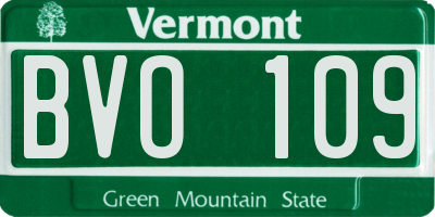 VT license plate BVO109