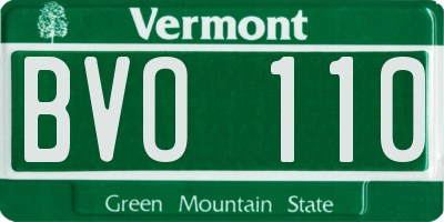 VT license plate BVO110