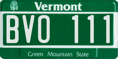 VT license plate BVO111