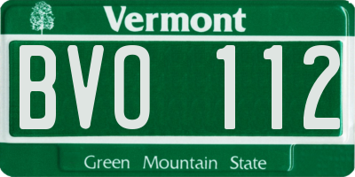 VT license plate BVO112