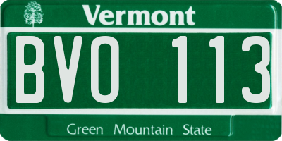 VT license plate BVO113