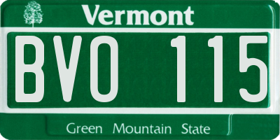 VT license plate BVO115