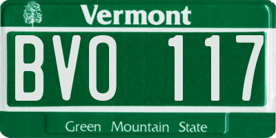 VT license plate BVO117