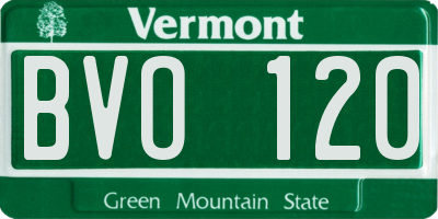 VT license plate BVO120