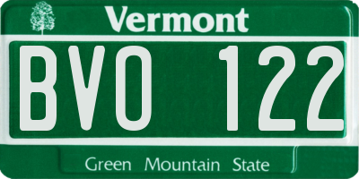 VT license plate BVO122