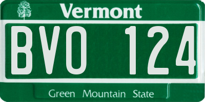 VT license plate BVO124