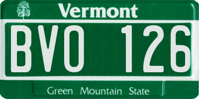 VT license plate BVO126