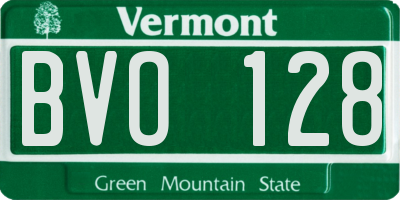 VT license plate BVO128