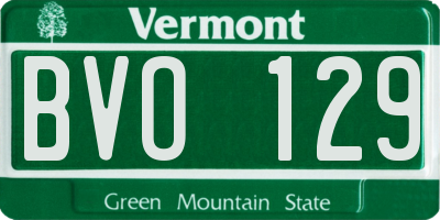 VT license plate BVO129