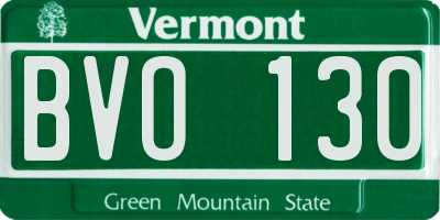 VT license plate BVO130
