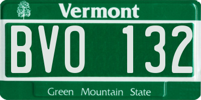 VT license plate BVO132